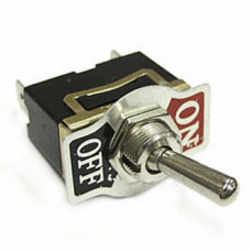 KN3(C)-101P, тумблер ON-OFF, (d=12.2mm, 250VAC, 6А), 1гр., 2конт., на панель
