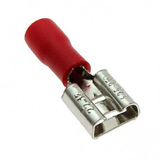 FDD1.25-250, клемма ножевая изолир. (6.35х0.8mm, мама, 22-16 AWG, 10А), красный